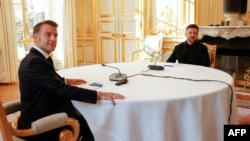 Ֆրանսիայի նախագահ Էմանյուել Մակրոնը և Ուկրաինայի նախագահ Վլադիմիր Զելենսկին Ելիսեյան պալատում, Փարիզ, 6-ը հունվարի, 2026թ.