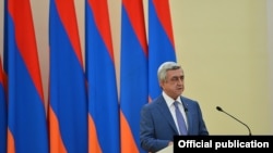 Armenian President Serzh Sarkisian offers "national accord" government excluding "terrorists" after standoff with opposition gunmen.