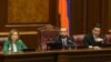 Armenia -- Speaker Ararat Mirzoyan (C) chairs a parliament debate on constitutional changes, Yerevan, February 6, 2020.