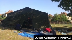 Refugees in Dimitrovgrad, a city in eastern Serbia near border with Bulgaria, September 2015.
