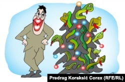 Karikaturista Predrag Koraksić Corax stalni je saradnik Radija Slobodna Evropa i jednom sedmično objavljujemo njegov komentar političkog života Srbije bez riječi.