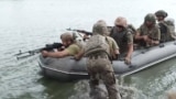 Ukraine - marines on the Dnieper/Dniepro river near Krynky - screen grab. 