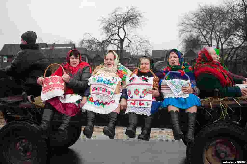 Local women in the village of Tonyezh in Belarus join the Chyrachka celebrations on March 10. The old custom celebrates spring and is associated with the arrival of a small waterfowl duck, which in this area is called &quot;chyrachka.&quot; (Svaboda.org, RFE/RL)