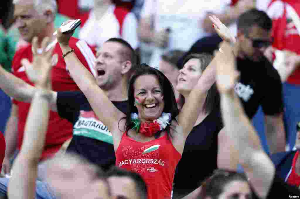 هواداران تیم مجارستان در شهر لیون فرانسه