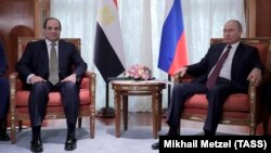 Путин и ал-Сиси на разговори во рускиот ресорт Сочи. 17.10.2018. 
