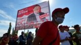 A campaign event for the Ata-Meken party in the village of Ton, over 300 kilometers from Bishkek, on September 8.