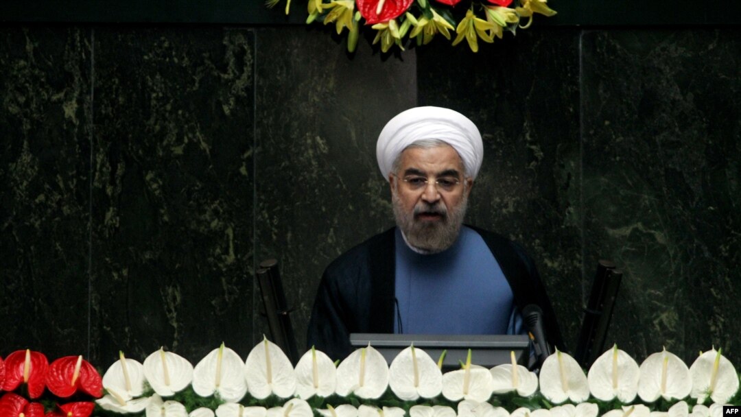 حسن روحانی، رئیس جمهور ایران در مراسم تحلیف خود در مجلس شورای اسلامی