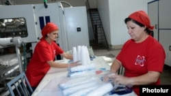 Armenia – Workers at a plastics factory in Yerevan, 30Oct2014.