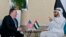 UAE -- US. Secretary of State Mike Pompeo (L) and Abu Dhabi's Crown Prince Sheikh Mohammed bin Zayed Al Nahyan meet at Al-Shati Palace in Abu Dhabi, July 10, 2018