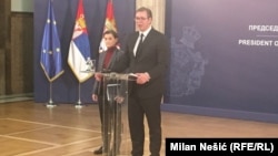 Presidenti i Serbisë, Aleksandar Vuçiq dhe kryeministrja serbe, Ana Brnabiq