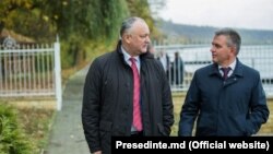 Președintele Igor Dodon și liderul de la Tiraspol Vadim Krasnoselski la Holercani, 29 octombrie 2019