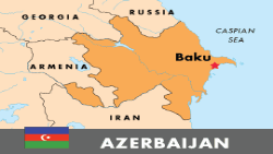 The Azerbaijani exclave of Naxcivan is bordered by Iran to the west and Armenia to the east.