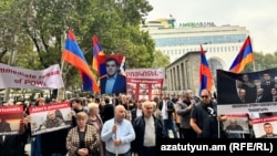 Armenia - People rally in Yerevan to demand the release of Armenian captives held in Azerbaijan, October 11, 2024.