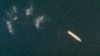 A satellite photo shows the Iranian cargo ship Iran Saviz or MV Saviz in the Red Sea off the coast of Yemen on October 1, 2020.