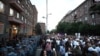Armenia - Protesters demanding the release of jailed businessman Samvel Karapetian reach the NSS headquarters in Yerevan, July 4, 2025.
