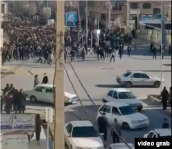 Protest în Marvdasht, provincia Fars, pe 1 ianuarie 2025.