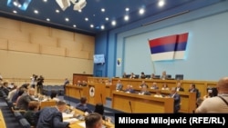 Sjednica Narodne skupštine Republike Srpske na kojoj je, između ostalog, usvojen zaključak o rezoluciji o samoopredjeljenju, Banja Luka, BiH, 22. avgust 2025.