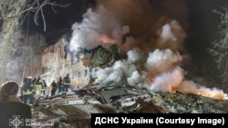 Місце російського балістичного ракетного удару по житловому будинку у Харкові. Україна, Ніч на 7 березня 2026 року