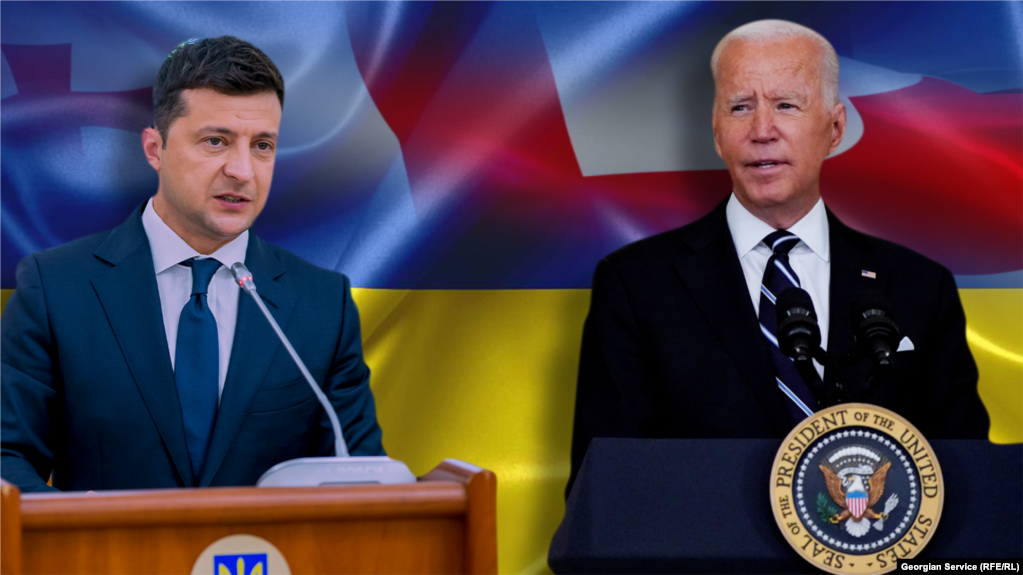 Ҷо Байден ва Владимир Зеленский. Коллаж