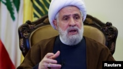 Hezbollah leader Naim Qassem in 2022 photo.