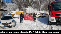 Pripadnici Sektora za vanredne situacije MUP-a Srbije na terenu u opštinama pogođenim snežnim padavinama, 10. januar 2026. 