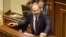 ARMENIA -- Opposition lawmaker Nikol Pashinian speaks during a parliament session to choose a replacement of Prime Minister in Yerevan on Tuesday, May 1, 2018.