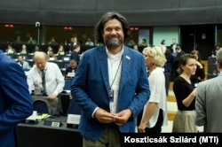Deutsch Tamás, a Fidesz EP-képviselője az Európai Parlamentben, Strasbourgban 2019. július 15-én