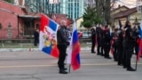 "Night Wolves", bikers loyal to Vladimir Putin, who are on the US blacklist, Banjaluka, Bosnia and Hercegovina.