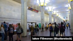 Менскае мэтро, станцыя Кастрычніцкая. Ілюстрацыйнае фота