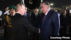 V.Putini Düşənbə aeroportunda E.Rəhmonun özü qarşılayıb. 