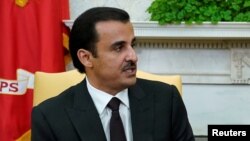 Šeik Tamim bin Hamad Al Thani u Beloj kući 2018. prilikom susreta sa tadašnjim predsednikom SAD Donaldom Trumpom