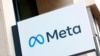 Logo e kompanisë Meta e vendosur në Bruksel. Fotografi ilustruese. 