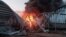 Un depozit de cereale din Odesa, incendiat de un atac cu rachete rusești pe 21 iulie.