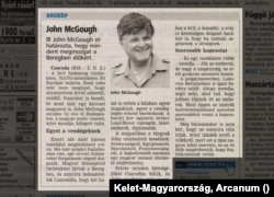 Riport John McGoughval a Kelet-Magyarország 2005. augusztus 8-i számában