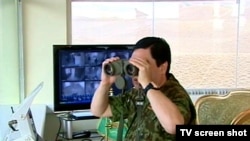 Turkmen President Gurbanguly Berdymukhammedov at Aktepe military air base (file photo)