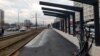 Bosnia and Herzegovina, Sarajevo, Tram station under reconstruction in Otoka, place in Sarajevo. February 11, 2021.