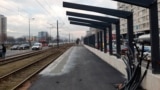 Bosnia and Herzegovina, Sarajevo, Tram station under reconstruction in Otoka, place in Sarajevo. February 11, 2021.