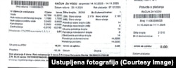 Primjerak računa koji se ispostavlja građanima Lukavca za tehničku vodu iz fabrike.