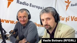 Arcadie Barbăroșie (IPP) și Doru Petruți (IMAS) la microfonul Europei Libere