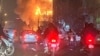 Flames in Tehran during anti-government protests: With an almost-total Internet shutdown, receiving details out of Iran remains difficult.