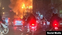 صحنه ای از اعتراضات در ایران 