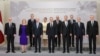 U.S. President Joe Biden (third from left) with leaders from the Bucharest Nine grouping at a summit in Warsaw on February 22. 