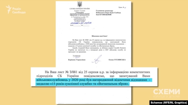 Цього року в СБУ Андрія Швеця встигли нагородити медаллю за «15 років сумлінної служби»