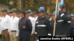 Sa jedne od vežbi pripadnika ilegalne Civilne zaštite na severu Kosova, novembar 2012.