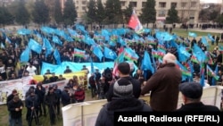 Around 1,500 people rallied in Baku