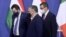 Orbán Viktor miniszterelnök, a Fidesz elnöke, Matteo Salvini, az olasz jobboldali kormánypárt, a Liga vezetője és Mateusz Morawiecki lengyel miniszterelnök a találkozójukat követő sajtótájékoztatón a Karmelita kolostorban 2021. április 1-jén