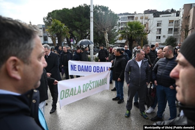 Protesta e tri shoqatave të qiramarrësve në Ulqin, 14 shkurt 2025.