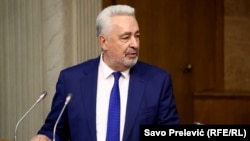 Zdravko Krivokapić, premijer Crne Gore, u državnom Parlamentu 29. jula 2021. 