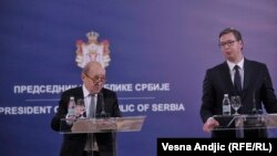 Žan-Iv le Drijan, ministar spoljnih poslova Francuske, i Aleksandar Vučić 