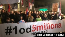 Sa protesta u Novom Sadu, 1. februar